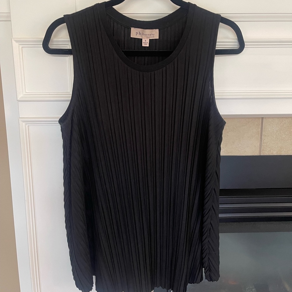 Philosophy black flowy tank top